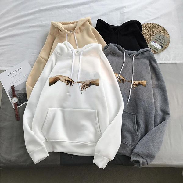 

women's hoodies & sweatshirts kawaii womens streetwear michelangelo women aesthetic hooded vaporwave oversize pullovers korean style wa, Black