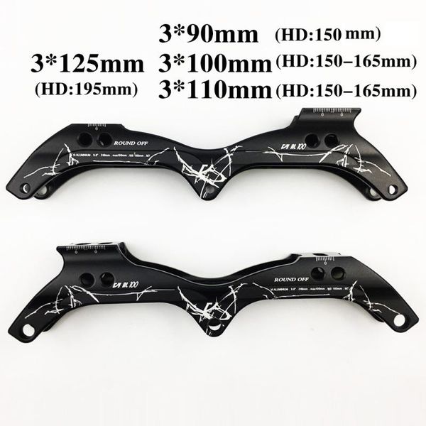 

inline speed skate frame 3*90/100/110/125mm aluminum alloy 7075 for 3 wheels skating shoes similar as powerslide chassises d016
