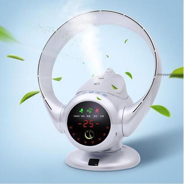 

electric fans bladeless fan ventilation air humidifiers ultra-quiet leafless 8 gear adjustable 2h timer with remote control 220v
