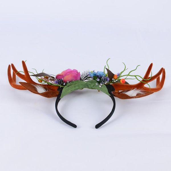 

christmas decorations xmas big antler headband exaggerated flocking easter ear hair band simulation hood decoration