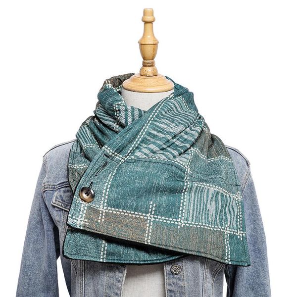 

scarves cooeve women fashion winter printing button soft wrap casual warm shawls bib men, Blue;gray