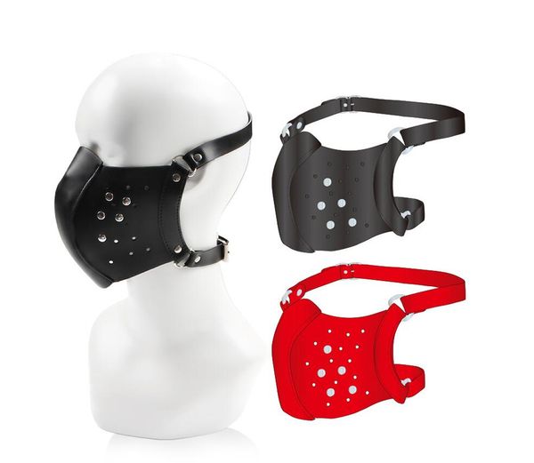 Respirável BDSM Bondage Mask Adultos Jogo Casais Pu Couro Arnês Corrigível Trajes Brinquedos sexuais para Halloween Cosplay Party