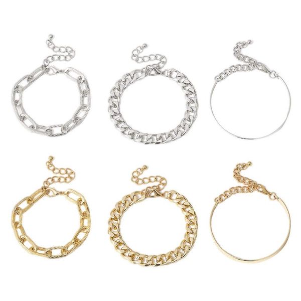 

link, chain multilayer bracelet set jewelry decoration accessories combination retro for party female, Black