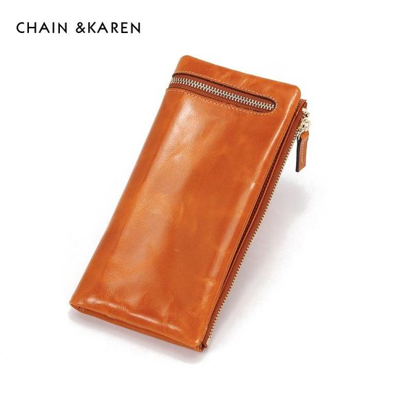 

purse women's cow leather long multi card large capacity hand bag rfid anti theft brush mobile phone, White