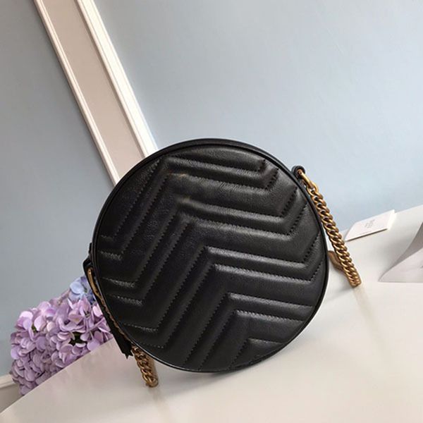 

ladies messenger bag hight quality real leather luxury shoulder handbag women round bags fashion socialite purses 550154