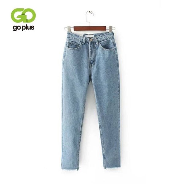 GOPLU Jeans Boyfriends Vita alta Mamma Streetwear Denim Harem Pants Tassel Fringe Femme Grande Taille 210809