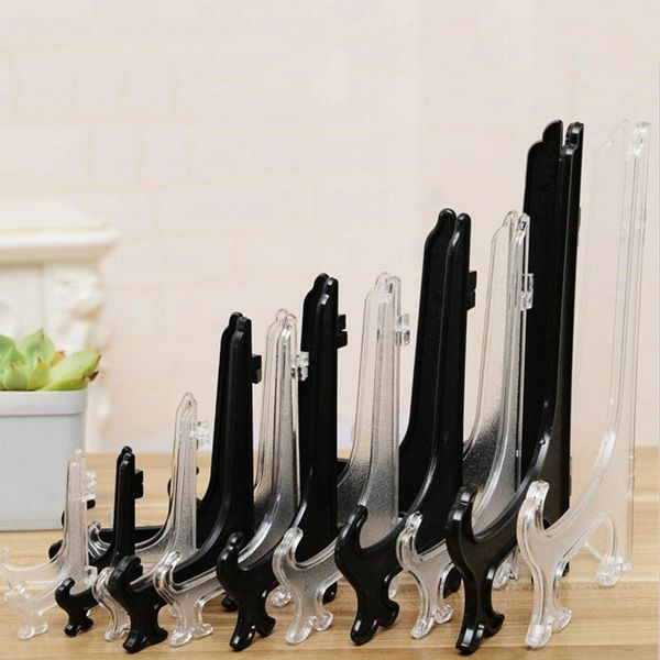 

fashion clear plastic plate display stand picture frame transparent easel holder arts case holders p display