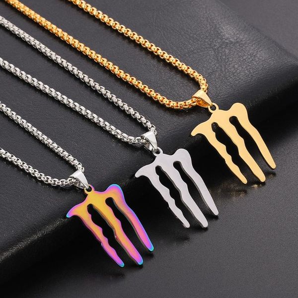 

pendant necklaces 2021 street trend necklace monster magic claw stainless steel choker hip hop fashion jewelry accessories party gift, Silver
