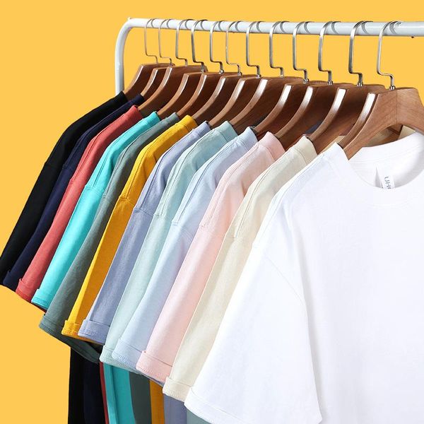 

men's t-shirts 2021 solid color t shirt mens tshirts summer basic soft round neck cotton short sleeve tshirt men oversized tee, White;black