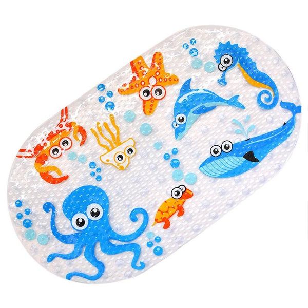 

bath mats large children anti-slip pvc with sucker bathroom door carpet shower pad soft floor massage multi-color mattress