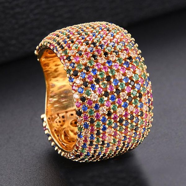 

cluster rings godki luxury cubic zirconia wedding for women bridal engagement jewelry cz femmale accessories whole finger, Golden;silver