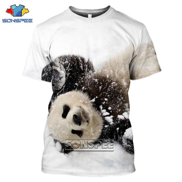 

men's t-shirts sonspee panda animal men women 3d printing t-shirt cute summer funny harajuku casual cure fit soft short sleeve o-neck t, White;black