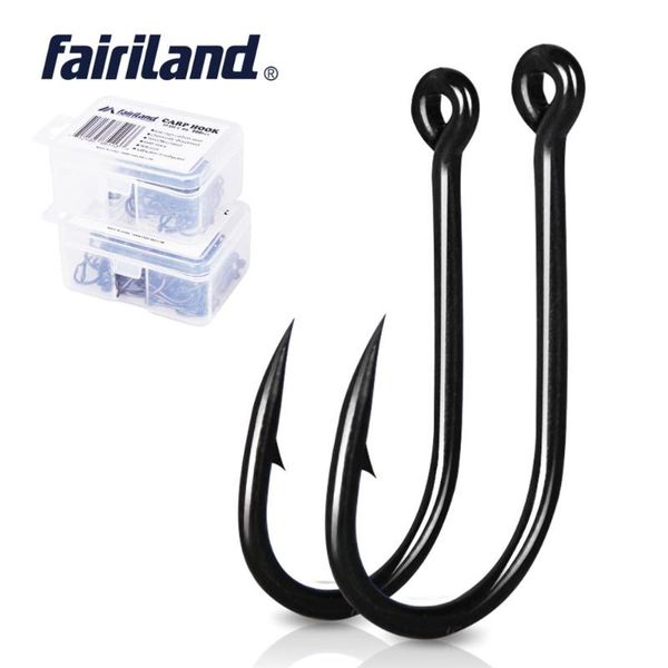 

fishing hooks 100pcs/lot tfsh-c barbed fish chemically sharpened beak point coated high carbon steel carp hook with box