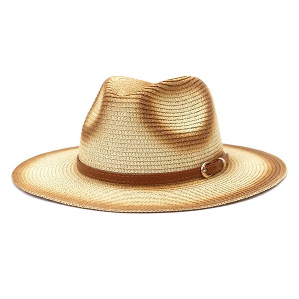 

wide brim hats sun hat for women summer outdoor beach sunscreen fashion spray paint jazz straw hahz33, Blue;gray
