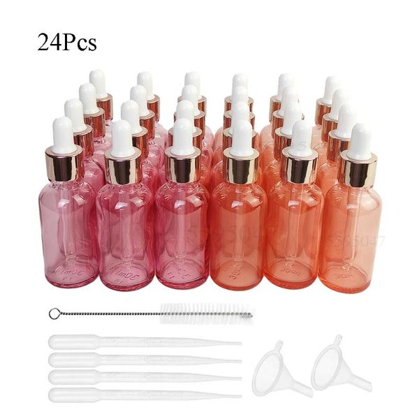 

storage bottles & jars 24pcs/lot 30ml glass dropper with pipettes essential oil liquid drop for massage funnels