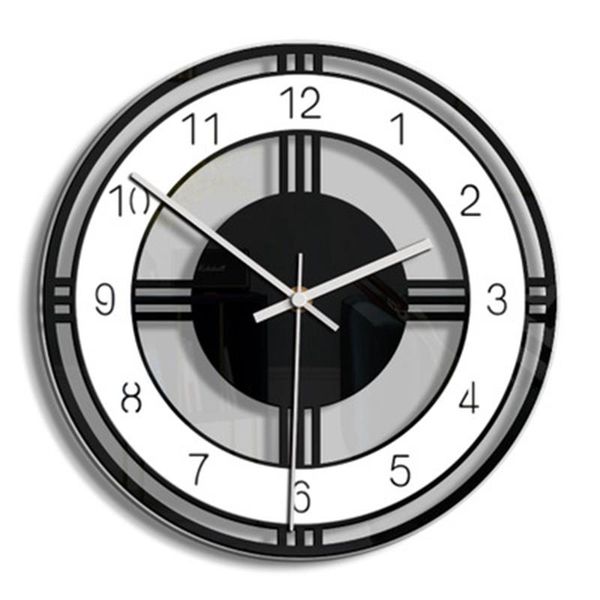 

nordic style wooden wall clock silent transparent acrylic clock home living room corridor study decoration