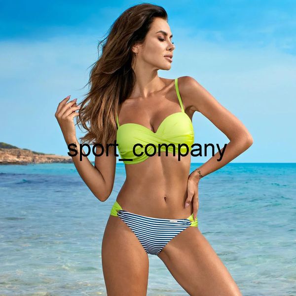 Bikinis 2021 Woman Swimwear Swiming Push Up Bathing Aboves Separate Swimsuit Striped Beach Sump Wear Two pezzi Micro bikini sexy