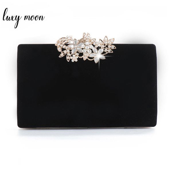 

women's evening clutch party clutch purse exquisite diamond flower lock wedding velour shoulder bags