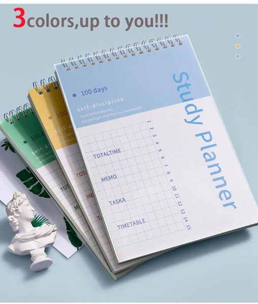 

notepads goals notebooks a5 and journals,spiral agenda 2021 timetable diary tracker goal setting dream planner pp schedule book, Purple;pink