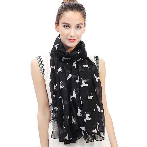 

scarves labrador retriever dog animal pet print women's scarf shawl wrap soft lightweight, Blue;gray