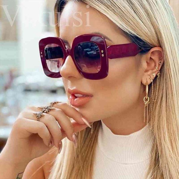 

vintage red square sunglasses women brand designer retro rivet cat eye sun glasses for female oversized gradient shades oculos, White;black