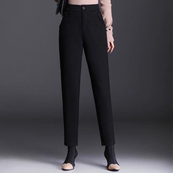 

women's pants & capris fashion elegant elastic high waist slim casual black pencil for women autumn winter office lady formal suit trou, Black;white