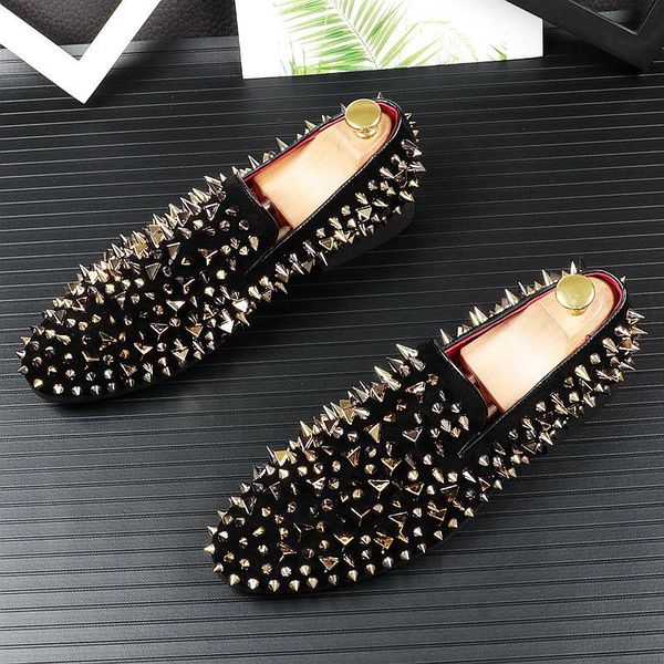 

dress shoes streets fashion pointed studded rivet spike flat oxford for men male wedding homecoming zapatos de novio, Black