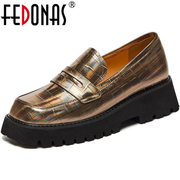 

dress shoes fedonas spring est waterproof woman heels 2021 genuine leather platform chunky pumps working casual women, Black