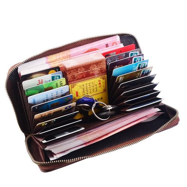 

fashion women 36 bit rfid card bag holder business pu leather wallet credit bank card purse bag zipper organizer passpo qylchu