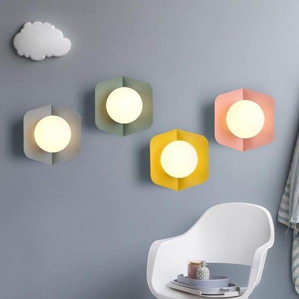 

wall lamp led sconces nordic lighting fixtures modern simple living room lights aisle glass creative bedroom lamps