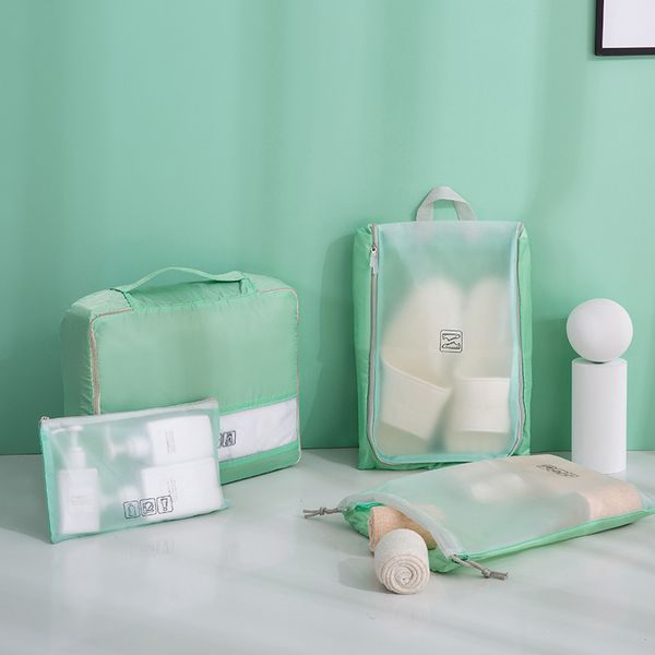 

travel storage bag invisible grid four-piece suitcase organizer storage bag travel four-piece storage set