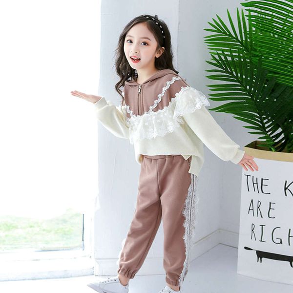 

new 2021 girls' spring suit and autumn children's sportswear, White