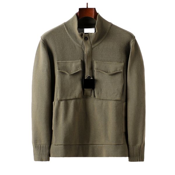 

men's sweater pullover solid color knit 2 colors loose casual stand-up collar sweaters, White;black