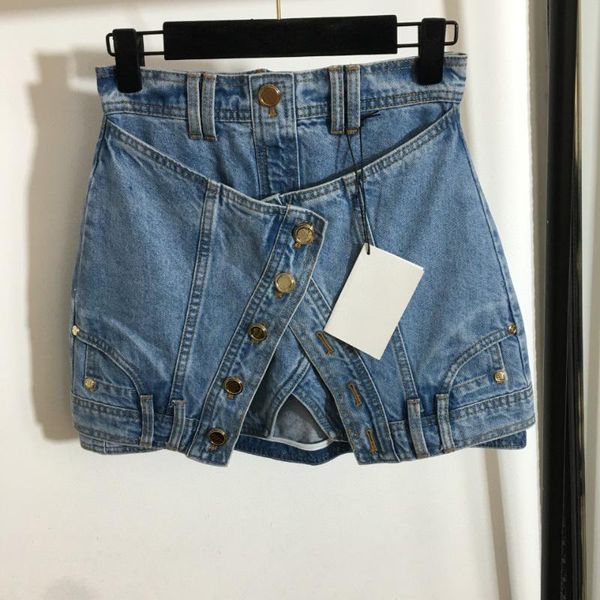 

women's shorts luxury summer fashion design fake two waist denim skirt, White;black