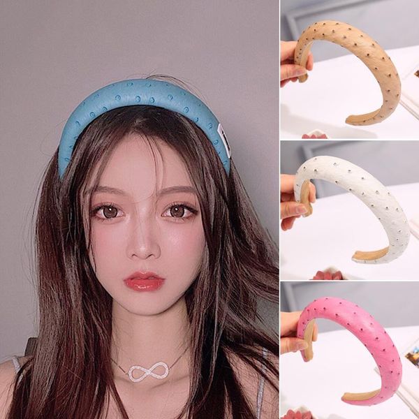 

hair clips & barrettes korean ostrich pattern leather headbands broadside fashion thicken wide ties bangs holder accessories for women girls, Golden;silver