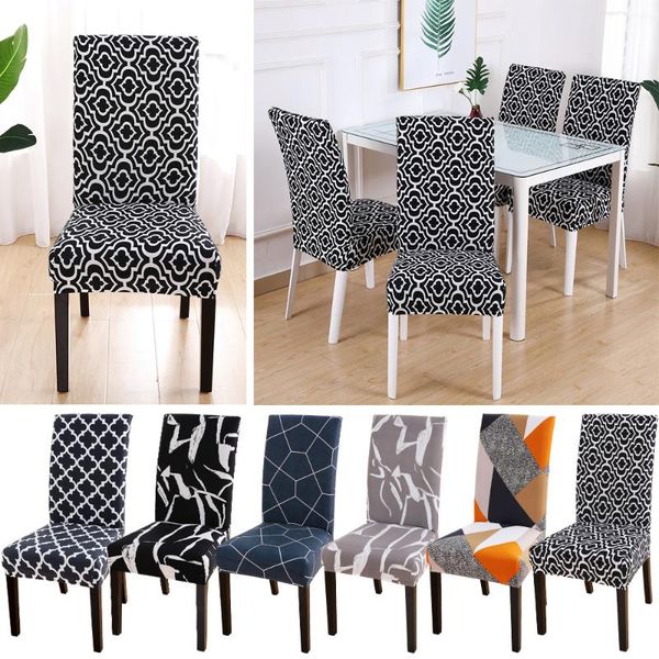 

chair covers geometric jacquard cover protector seat removable anti-dirty spandex elastic for wedding banquet el dining room kitchen