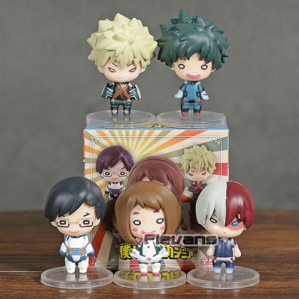 

my hero academia mini pvc figures katsuki bakugo izuku midoriya ochaco uraraka s todoroki ochaco uraraka tenya iida 5pcs/set