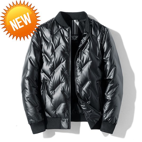 

winter men jacket 90% white duck down parkas men's thick warm ultralight mens clothing casual overcoat windbreaker coats, Black