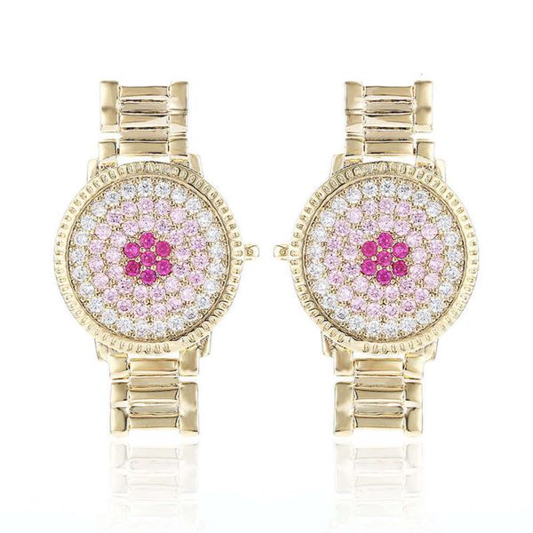 

gate yiwu creative jewelry south watch korea east earrings women fashion zircon earrings, Slivery;brown