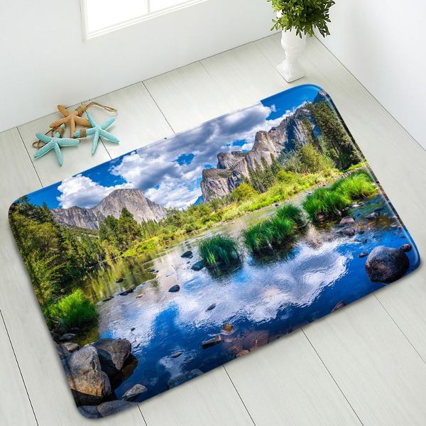 

bath mats landscape natural scenery mat bathroom non-slip carpet kitchen floor living room bedroom door pad home decor washable