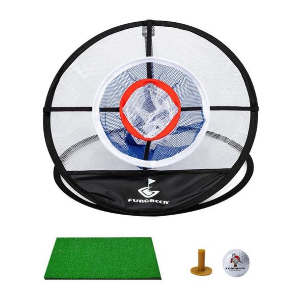 

golf training aids three-layer foldable chipping net practice mesh set