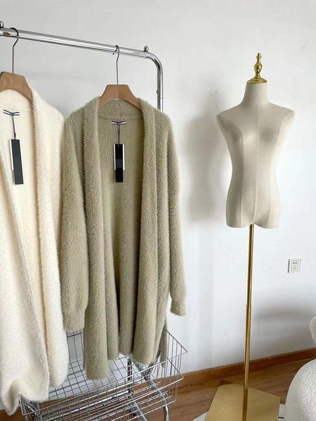 

women's wool & blends goddess fan high sense autumn and winter coat 2021 mid-length mink woolen women, Black