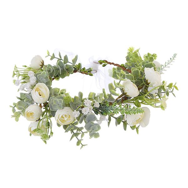 

party hats women girls crown holiday cloth for wedding celebration fashion head garland wreath flower headband hair accessories elegant