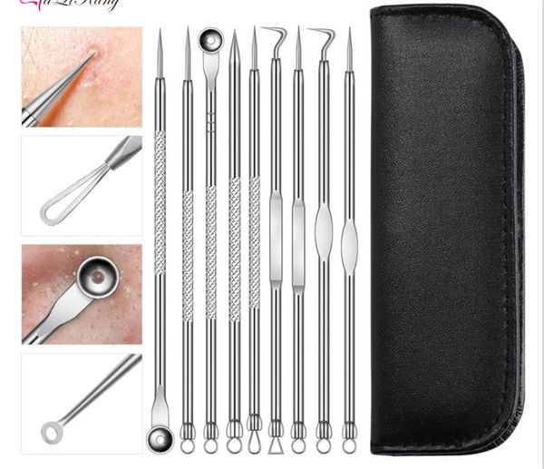 

blackhead remover pimple popper tool kit 9 pcs comedone extractor acne whitehead popping zit removing xb1