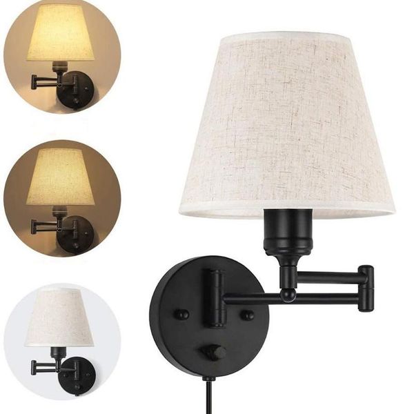 

wall lamps modern elegant lamp indoor lighting sconces living room bedroom bedside led light e27 110-220v cloth retro