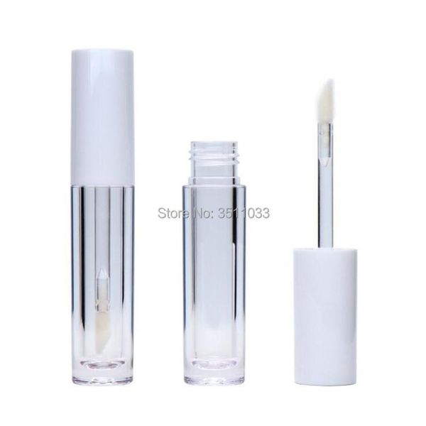 

storage bottles & jars 4ml empty white cap transparent lipgloss containers tubes round cosmetic tube packaging lip gloss with clear wand