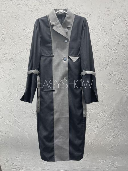 

ly218 chicsky advanced sense suit coat women's irregular color contrast design minority medium length suit, White;black