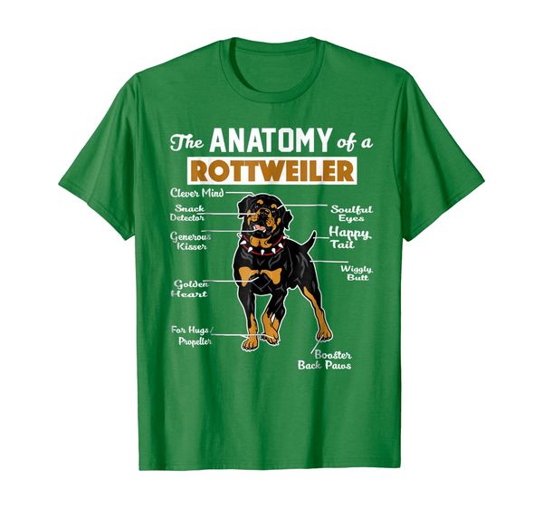 

the anatomy of a rottweiler shirt, White;black