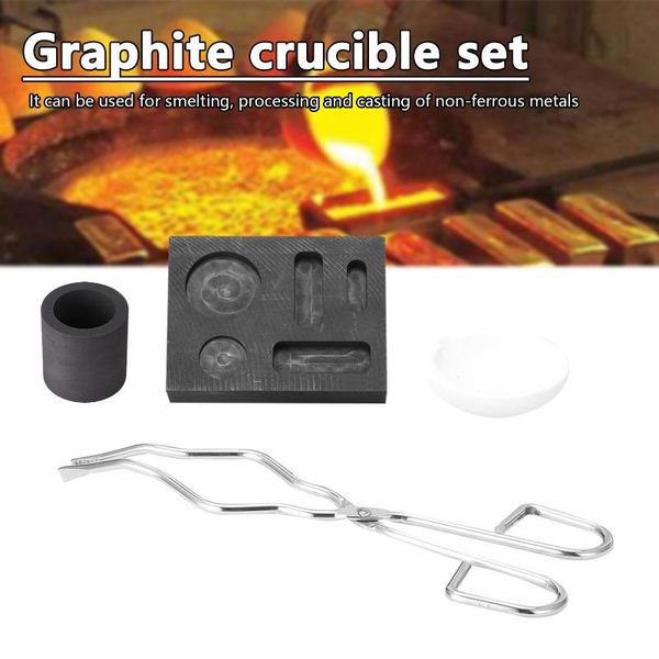 

professional hand tool sets 4/6pcs graphite crucible set ingot mold torch melting casting kit high temperature corrosion resistant