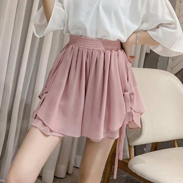 

summer capris new brand sweet women's clothing ladies ulzzang female high waist chiffon women's clothing shorts skirts, White;black